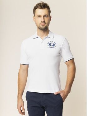 La Martina Polokošeľa CCMP01 PK001 Biela Regular Fit