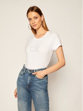 Calvin Klein Tričko Stud Logo K20K202155 Biela Regular Fit