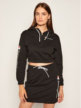 Champion Mikina Half Zip-Up Script Logo 112641 Čierna Custom Fit