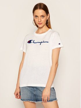 Champion Tričko Script Logo 110992 Biela Heritage Fit