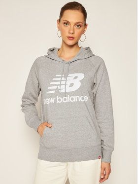 New Balance Mikina Esse po Hoodie NBWT0355 Sivá Relaxed Fit