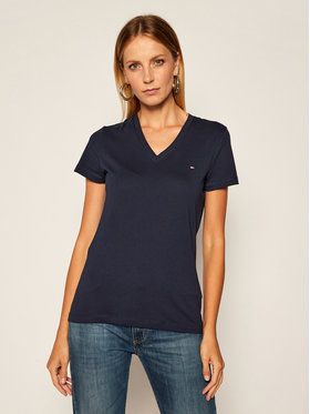 Tommy Hilfiger Tričko Heritage V-Neck Tee WW0WW24969 Tmavomodrá Regular Fit