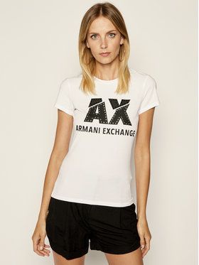 Armani Exchange Tričko 8NYT86 Y8C7Z 1000 Biela Slim Fit