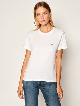 Tommy Jeans Tričko C Neck DW0DW09198 Biela Regular Fit