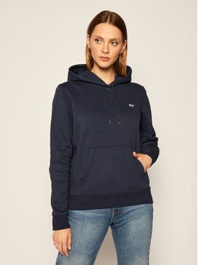 Tommy Jeans Mikina Fleece Hoodie DW0DW09228 Tmavomodrá Regular Fit