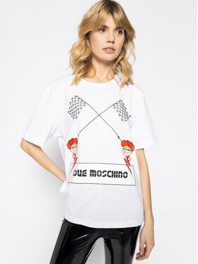 LOVE MOSCHINO Tričko W4F8732M 3876 Biela Regular Fit