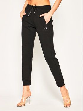 Calvin Klein Jeans Teplákové nohavice Blend Fleece J20J212872 Čierna Regular Fit