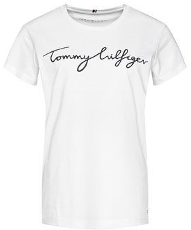 Tommy Hilfiger Tričko Heritage Crew Neck Graphic Tee WW0WW24967 Biela Regular Fit