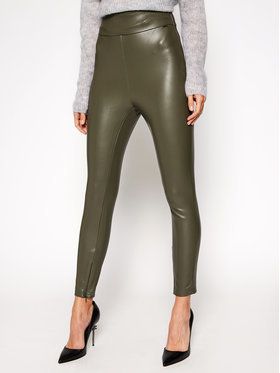 Guess Kožené nohavice Priscilla W0BB71 WBG60 Zelená Slim Fit