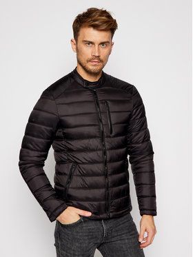 Superdry Vatovaná bunda Commuter Quilted Biker M5010332A Čierna Regular Fit