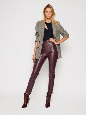 Patrizia Pepe Kožené nohavice 8L0369/A1DZ-M391 Fialová Regular Fit