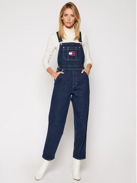Tommy Jeans Nohavice na traky Dungaree Oldbcf DW0DW09422 Tmavomodrá Regular Fit