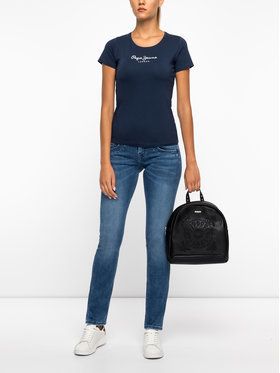 Pepe Jeans Tričko PL502711 Tmavomodrá Slim Fit