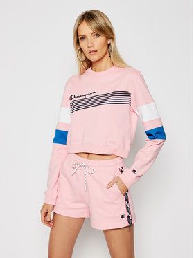 Champion Mikina Graphic Stripe And Colour Block 112761 Ružová Custom Fit