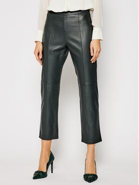 Weekend Max Mara Kožené nohavice Ariella 54310117 Zelená Regular Fit