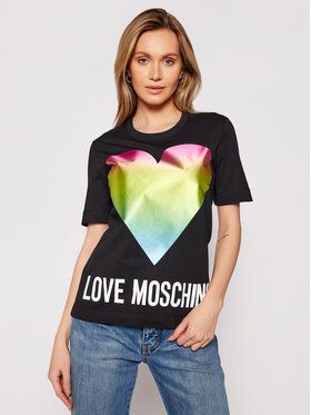 LOVE MOSCHINO Tričko W4F152TM 3876 Čierna Regular Fit