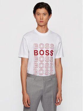 Boss Tričko Tiburt 204 50442115 Biela Regular Fit