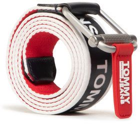 Tommy Jeans Pánsky opasok Tjm Logo Tape Rev Web Belt 3.5 AM0AM06222 Čierna