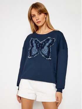 TWINSET Mikina 211TT2261 Tmavomodrá Loose Fit