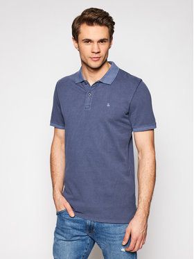 Jack&Jones Polokošeľa Washed Polo 12180890 Tmavomodrá Slim Fit