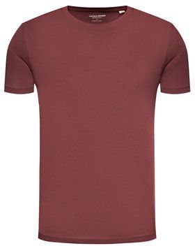 Jack&Jones Tričko Organic Basic 12156101 Bordová Slim Fit