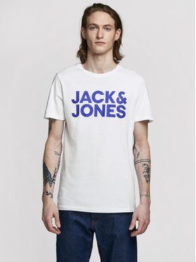 Jack&Jones Tričko Corp Logo 12151955 Biela Slim Fit