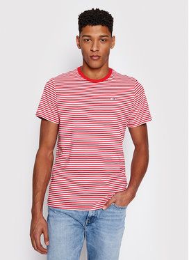 Tommy Jeans Tričko Tjm Tommy Classics Stripe Tee DM0DM05515 Červená Regular Fit