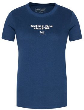 Lee Tričko Crew Neck L44OYGLR Tmavomodrá Regular Fit