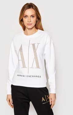 Armani Exchange Mikina 8NYM01 YJ68Z 1000 Biela Regular Fit