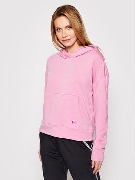 Under Armour Mikina Rival Terry Taped Ružová Loose Fit