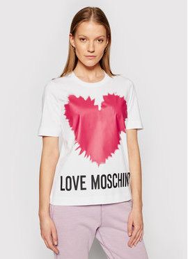 LOVE MOSCHINO Tričko W4F153AM 3876 Biela Regular Fit