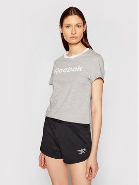 Reebok Tričko Linear Logo GN5418 Sivá Slim Fit