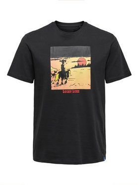 Only & Sons Tričko Lucky Luke 22019234 Čierna Regular Fit