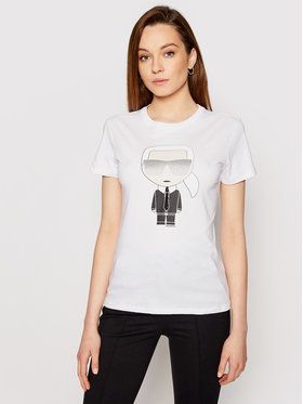 KARL LAGERFELD Tričko Ikonik Karl 210W1721 Biela Regular Fit