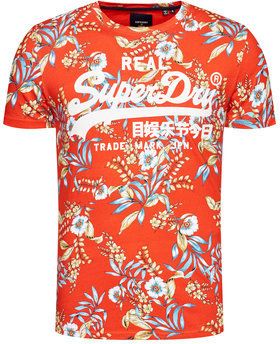 Superdry Tričko Vl Aop M1010999A Červená Regular Fit