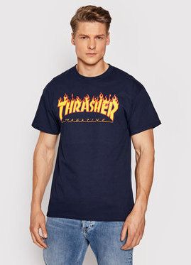 Thrasher Tričko Flame Tmavomodrá Regular Fit