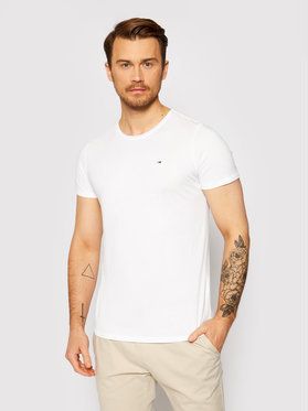 Tommy Jeans Tričko Jaspe Biela Slim Fit