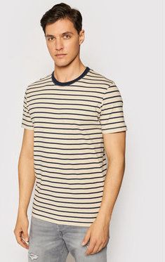 Jack&Jones Tričko Striped 12164640 Hnedá Slim Fit