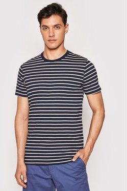 Jack&Jones Tričko Striped 12164640 Tmavomodrá Slim Fit