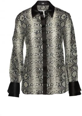 Blúzka Karl Lagerfeld Snake Print Silk Blouse