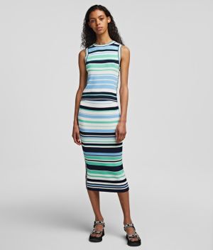 Sukňa Karl Lagerfeld Stripe Pencil Knit Skirt