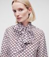 Košeľa Karl Lagerfeld Kl Monogram Silk Shirt W/Bow galéria