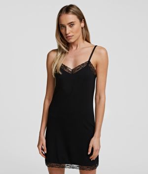 Šaty Karl Lagerfeld Lace Slip Dress galéria