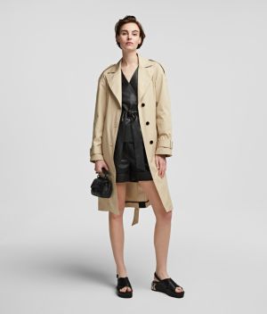 Kabát Karl Lagerfeld Trench Coat W/ Logo Tape