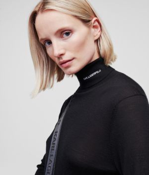 Sveter Karl Lagerfeld Karl By Karl Logo Turtleneck galéria