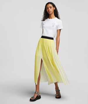 Sukňa Karl Lagerfeld Pleated Maxi Skirt W/ Logo