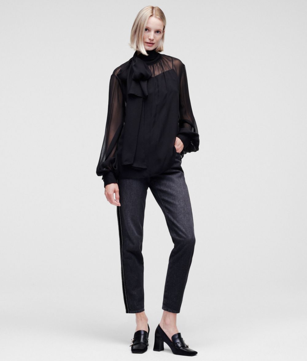 Blúzka Karl Lagerfeld Silk Blouse W/ Tie
