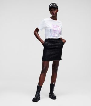 Sukňa Karl Lagerfeld Sparkle Boucle Skirt