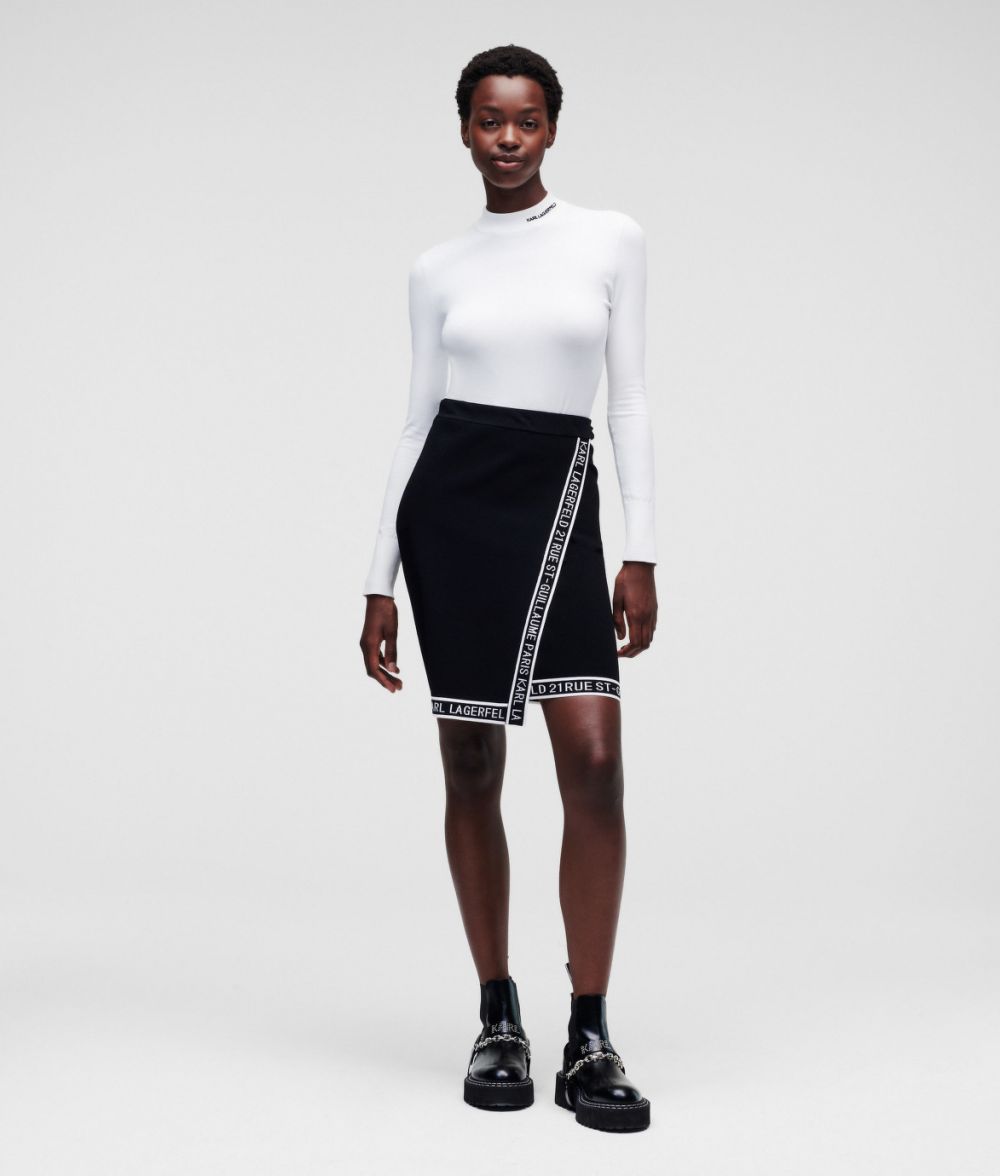 Sukňa Karl Lagerfeld Logo Wrap Knit Skirt