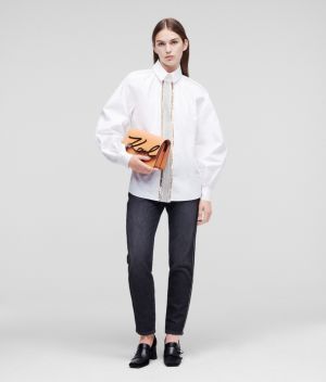 Košeľa Karl Lagerfeld Poplin Shirt W/Embroidery galéria